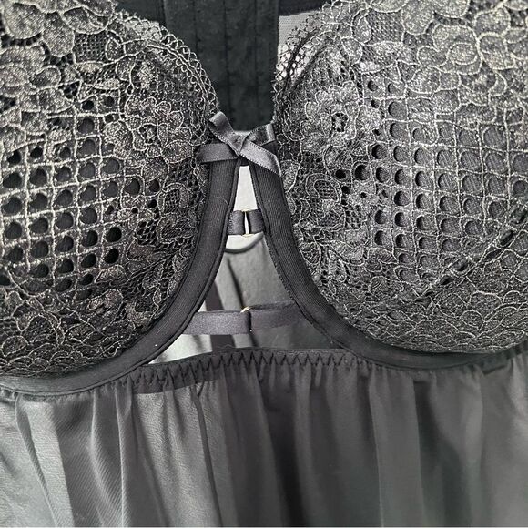 Cacique Metallic and Sheer Babydoll Lingerie Size 40 DDD  NWOT! - Picture 4 of 11